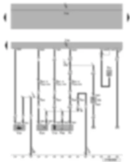 Wiring Diagram  VW EOS 2009 - Rear lid lock unit - luggage compartment light switch - rear lid handle release button - tank filler flap locking motor
