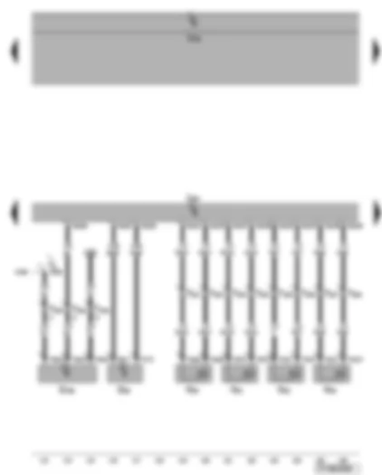 Wiring Diagram  VW EOS 2009 - Engine control unit - intake manifold flap potentiometer - engine speed sender - injectors