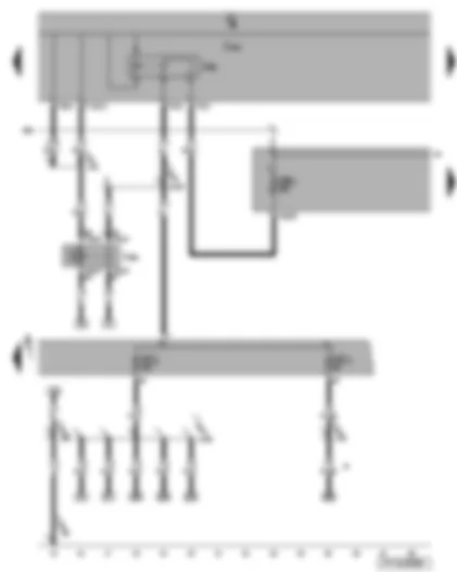 Wiring Diagram  VW EOS 2009 - Onboard supply control unit - terminal 15 voltage supply relay 2 - terminal 50 voltage supply relay - fuses