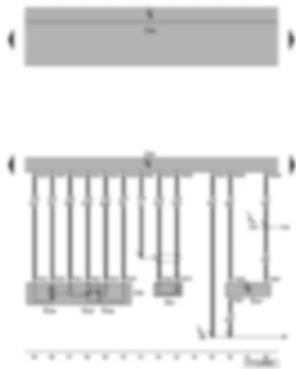 Wiring Diagram  VW EOS 2009 - Knock sensor 1 - throttle valve module - fuel pressure sender - engine control unit