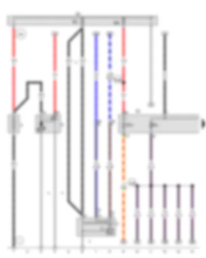 Wiring Diagram  VW EOS 2009 - Battery - Starter - Alternator - Voltage regulator - Fuse holder A - Fuse 1 in fuse holder A - Fuse 5 in fuse holder A - Fuse holder C - Fuse 2 on fuse holder C - Fuse 27 on fuse holder C