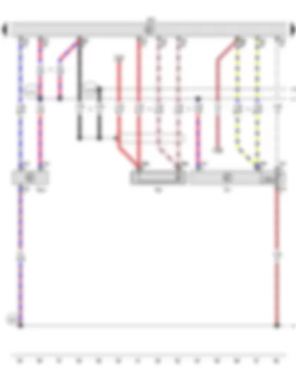 Wiring Diagram  VW EOS 2009 - Intake air temperature sender - Knock sensor 1 - Intake manifold pressure sender - Fuel pressure sender - Engine control unit