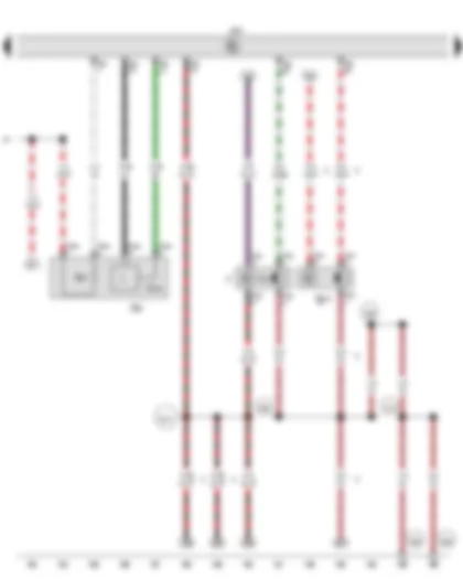 Wiring Diagram  VW EOS 2009 - Brake light switch - Brake pedal switch - Lambda probe after catalytic converter - Clutch position sender - Engine control unit - Lambda probe 1 heater after catalytic converter