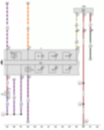 Wiring Diagram  VW EOS 2009 - Fuel gauge - Charge air pressure gauge - Oil level and oil temperature sender - Buzzer and gong - Oil pressure warning lamp - Cruise control system warning lamp - Oil level warning lamp - Exhaust emissions warning lamp - Reserve fuel warning lamp