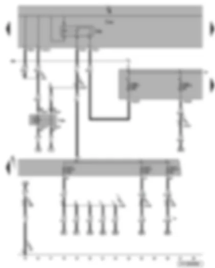 Wiring Diagram  VW EOS 2009 - Onboard supply control unit - terminal 15 voltage supply relay 2 - terminal 50 voltage supply relay - fuses