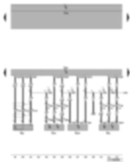 Wiring Diagram  VW EOS 2009 - Engine control unit - knock sensor 1 - Hall sender - charge pressure sender