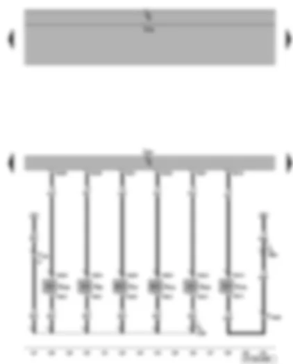 Wiring Diagram  VW EOS 2009 - Turbocharger air recirculation valve - activated charcoal filter solenoid valve 1 - charge pressure control solenoid valve - valve for intake manifold flap and camshaft control