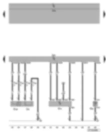 Wiring Diagram  VW EOS 2009 - Air mass meter - radiator outlet coolant temperature sender - Lambda probe after catalytic converter - engine control unit - Lambda probe 1 heater after catalytic converter