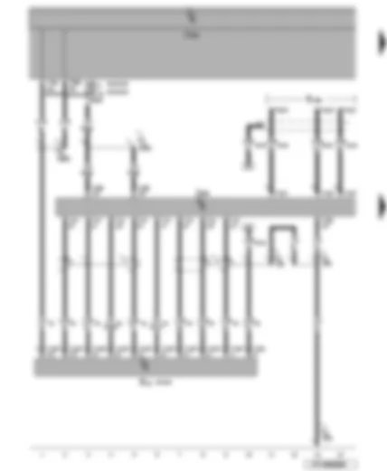 Wiring Diagram  VW EOS 2009 - Voltage supply - control unit with display for radio and navigation system - CD changer - connection for external audio sources