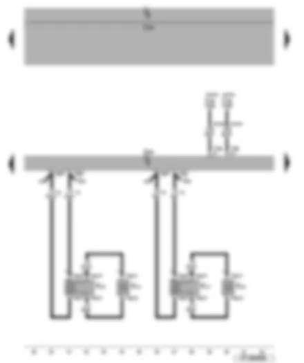 Wiring Diagram  VW EOS 2009 - Control unit with display for radio and navigation system - rear left and right loudspeaker
