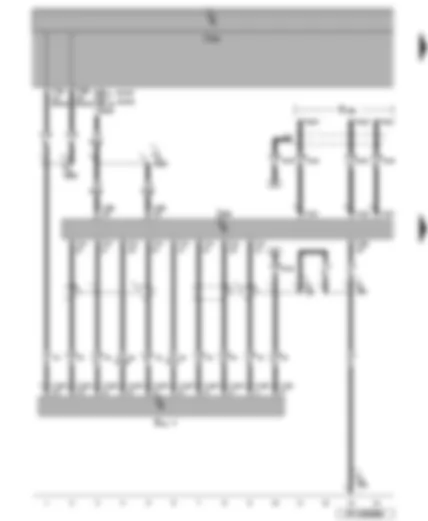 Wiring Diagram  VW EOS 2015 - Voltage supply - control unit with display for radio and navigation system - CD changer - connection for external audio sources