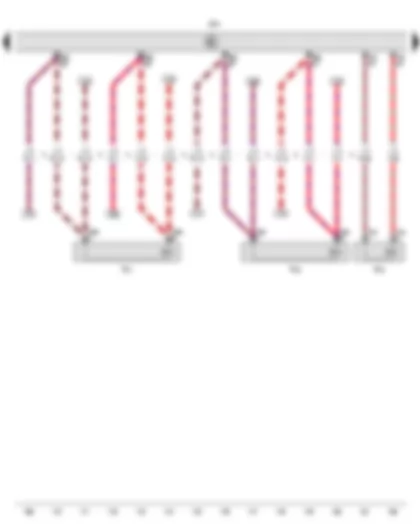 Wiring Diagram  VW EOS 2010 - Engine control unit - Injector - cylinder 2 - Injector - cylinder 3 - Injector - cylinder 4