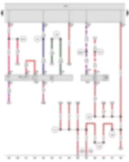 Wiring Diagram  VW EOS 2010 - Anti-dazzle interior mirror button - Rain and light sensor - Onboard supply control unit - Front interior light - Left interior light - Right interior light - Automatic anti-dazzle interior mirror