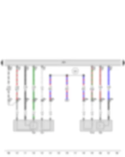 Wiring Diagram  VW EOS 2010 - Lambda probe - Lambda probe 2 - Engine control unit - Lambda probe heater - Lambda probe heater 2