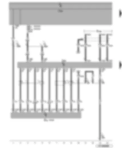 Wiring Diagram  VW EOS 2016 - Voltage supply - control unit with display for radio and navigation system - CD changer - connection for external audio sources