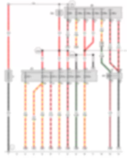 Wiring Diagram  VW EOS 2011 - Battery - Terminal 15 voltage supply relay 2 - Fuse 5 in fuse holder A - Fuse holder B - Fuse holder C