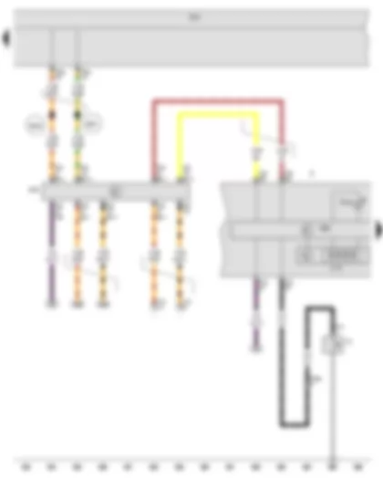 Электросхемa  VW EOS 2015 - Диагностический интерфейс шин данных - Комбинация приборов - Аварийная лампа электропривода дроссельной заслонки