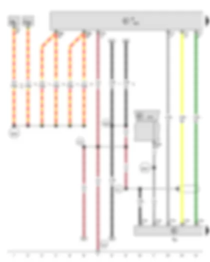 Wiring Diagram  VW EOS 2011 - Control unit with display for radio and navigation - Onboard supply control unit - CD changer - Fuse 8 on fuse holder B - Fuse 28 on fuse holder C