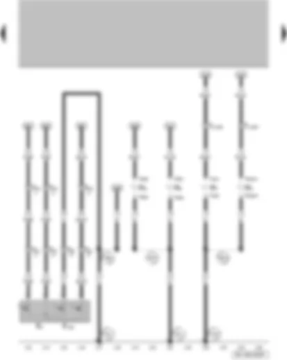 Wiring Diagram  VW FOX 2006 - Luggage compartment light switch - contact switch in lock cylinder for rear lid - anti-theft alarm system - central locking system - front left turn signal bulb - front right turn signal bulb