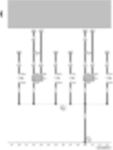 Wiring Diagram  VW FOX 2004 - Left headlight twin filament bulb/left sealed beam insert - right headlight twin filament bulb/right sealed beam insert - front left side marker bulb - front right side marker bulb