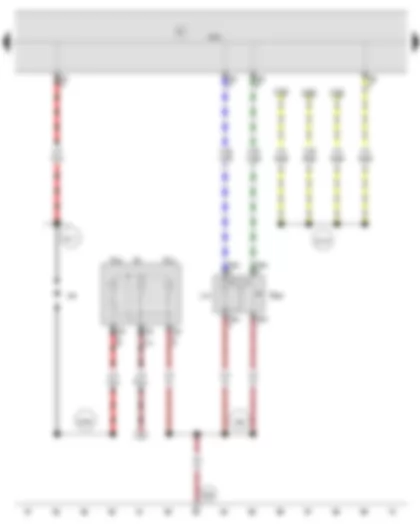 Wiring Diagram  VW FOX 2006 - Hazard warning lights button - Blocking diode - Onboard supply control unit - Button illumination bulb - Front interior light - Front passenger reading light - Driver side reading light