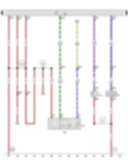 Wiring Diagram  VW FOX 2006 - Window regulator switch in front passenger door - Anti-theft alarm and vermin repellent system contact switch - Anti-theft alarm system horn - Convenience system central control unit - Window regulator switch illumination bulb