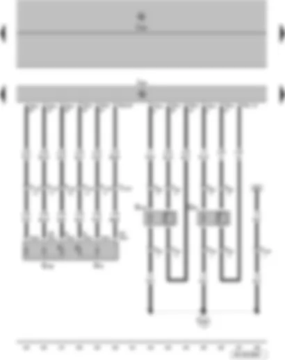 Wiring Diagram  VW FOX 2005 - Lambda probe - accelerator position sender - lambda probe after catalytic converter - accelerator position sender 2 - onboard supply control unit - engine control unit
