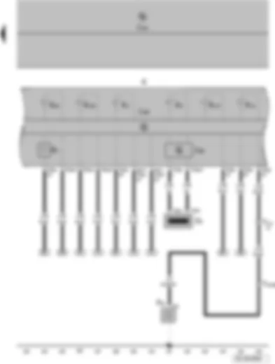 Wiring Diagram  VW FOX 2006 - Immobilizer reader coil - oil pressure switch - control unit with display in dash panel insert - immobilizer control unit - dash panel insert - alternator warning lamp