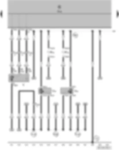 Wiring Diagram  VW FOX 2006 - Left side repeater turn signal bulb - right side repeater turn signal bulb - windscreen wiper motor - left headlight range control motor - right headlight range control motor