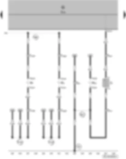 Wiring Diagram  VW FOX 2006 - Onboard supply control unit - front left turn signal bulb - front right turn signal bulb - high-level brake light bulb - heated rear window