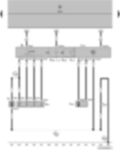 Wiring Diagram  VW FOX 2006 - Heater control unit - fresh air blower series resistor with overheating fuse - fresh air blower - fresh air and air recirculation flap control motor
