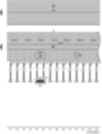 Wiring Diagram  VW FOX 2006 - Immobilizer reader coil - fuel gauge - control unit with display in dash panel insert - immobiliser control unit - dash panel insert - main beam warning lamp