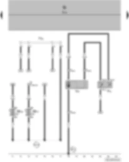 Wiring Diagram  VW FOX 2015 - Radiator fan thermal switch - onboard supply control unit - terminal 30 wiring junction - radiator fan on right of radiator