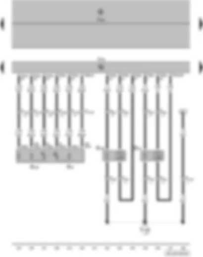 Wiring Diagram  VW FOX 2015 - Lambda probe - accelerator position sender - lambda probe after catalytic converter - accelerator position sender 2 - onboard supply control unit - engine control unit