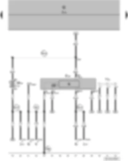 Wiring Diagram  VW FOX 2007 - Headlight range control regulator - Terminal 30 wiring junction