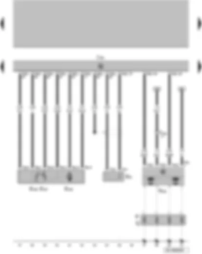 Wiring Diagram  VW FOX 2009 - Knock sensor 1 - throttle valve drive for electric throttle (EPC) - throttle valve drive angle sender 1 for electric throttle (EPC) - ignition transformer - spark plug connector - spark plugs