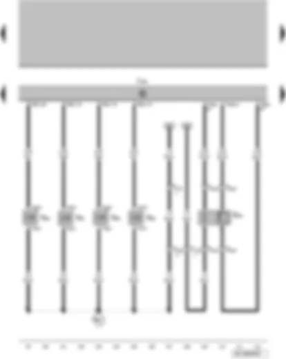 Wiring Diagram  VW FOX 2009 - Lambda probe - engine control unit - injector - cylinder 1 - injector - cylinder 2 - injector - cylinder 3 - injector - cylinder 4