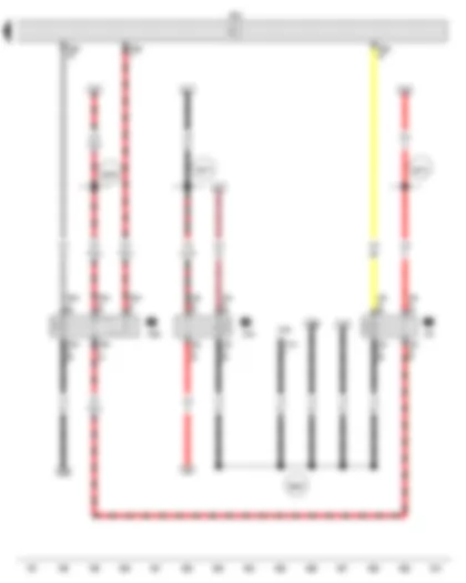 Wiring Diagram  VW FOX 2016 - Starter motor relay - X contact relief relay 2 - Terminal 15 relief relay - Engine control unit - Starter motor relay 2