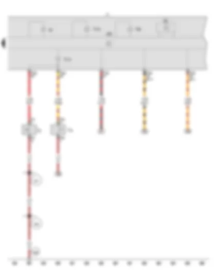 Wiring Diagram  VW FOX 2015 - Handbrake warning switch - Brake fluid level warning contact - Rev. counter - Control unit in dash panel insert - Dash panel insert - Alternator warning lamp - Glow period warning lamp - Brake system warning lamp - Electronic power control fault lamp