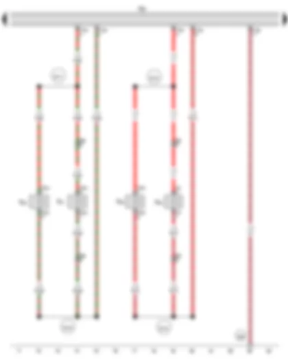 Wiring Diagram  VW FOX 2016 - Radio/RNS - Front left treble loudspeaker - Front left bass loudspeaker - Front right treble loudspeaker - Front right bass loudspeaker