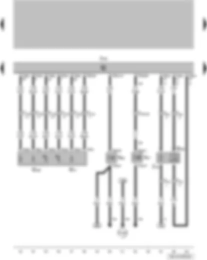 Wiring Diagram  VW FOX 2015 - Accelerator position sender - lambda probe after catalytic converter - accelerator position sender 2 - cold start valve - activated charcoal filter solenoid valve 1