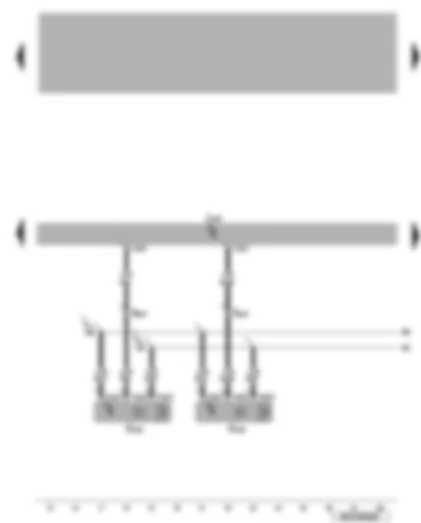 Wiring Diagram  VW FOX 2009 - Parking aid control unit - rear left parking aid sender - rear centre left parking aid sender