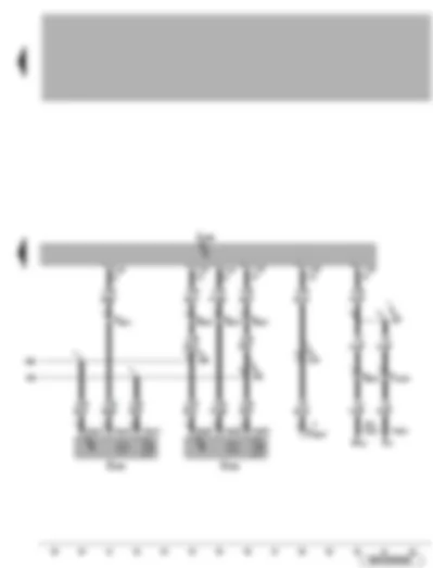 Wiring Diagram  VW FOX 2009 - Parking aid control unit - rear centre right parking aid sender - rear right parking aid sender - self-diagnosis connection