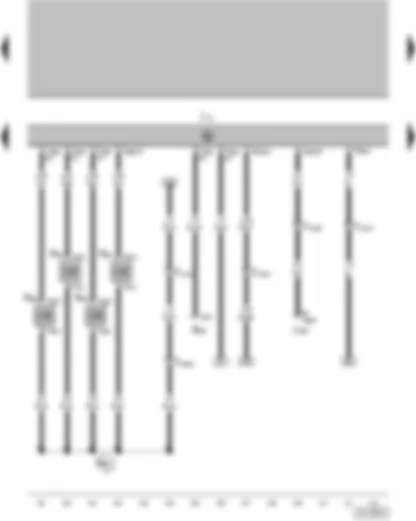 Wiring Diagram  VW FOX 2015 - High pressure sender - 4BV (injection system) control unit - Injector - cylinder 1 - Injector - cylinder 2 - Injector - cylinder 3 - Injector - cylinder 4