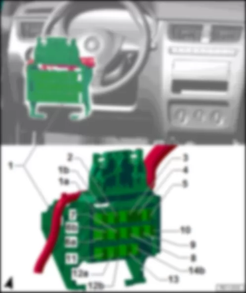 VW FOX 2016 Relay to the right of the dashboard, behind the glove compartment