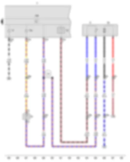 Wiring Diagram  VW GOL 2007 - Fuel gauge sender - Fuel gauge - Coolant temperature display sender - Fuel system pressurisation pump - Control unit in dash panel insert - Dash panel insert - Main beam warning lamp