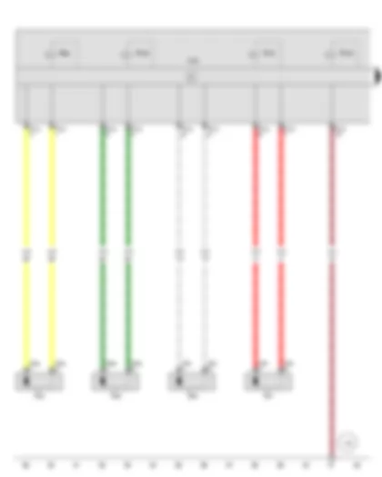 Wiring Diagram  VW GOL 2007 - Rear right speed sensor - Front right speed sensor - Rear left speed sensor - Front left speed sensor - ABS control unit - Front right ABS inlet valve - Front right ABS outlet valve - Front left ABS inlet valve - Front left ABS outlet valve