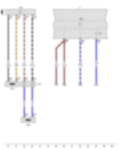 Wiring Diagram  VW GOL 2007 - Airbag coil connector and return ring with slip ring - Airbag control unit - Control unit in dash panel insert - Dash panel insert - Alternator warning lamp - Driver side airbag igniter - Front passenger side airbag igniter 1