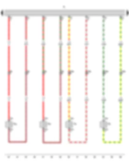 Wiring Diagram  VW GOL 2010 - Radio - Rear left loudspeaker - Rear right loudspeaker - Front left bass loudspeaker - Front right bass loudspeaker