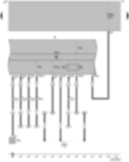 Wiring Diagram  VW GOL 2004 - Oil pressure switch (0.3 bar) - Fuel gauge sender - Coolant temperature gauge - Control unit with display in dash panel insert - Dash panel insert - Alternator warning lamp - Oil pressure warning lamp - Electronic power control fault lamp